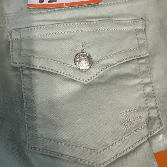 Seven 7 Jeans Pants size 8 Cucumber Green Starlette Crop Skinny Leg Pockets - Picture 10 of 11